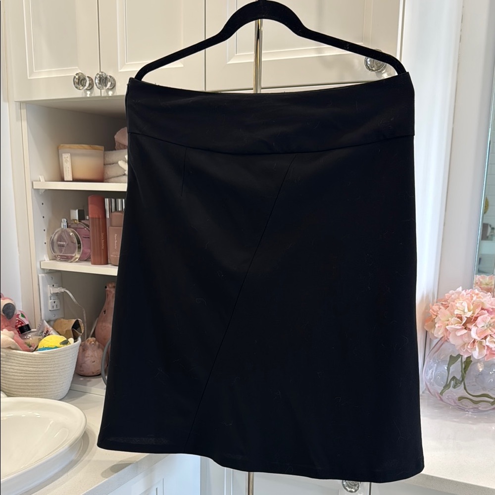 Banana Republic Black Asymmetrical Midi Skirt